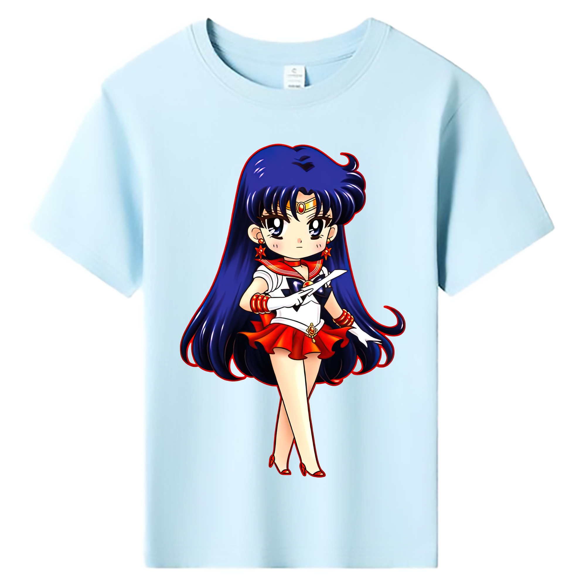 （画像用） 美少女戦士セーラームーン 火野レイ ひの レイ Sailor Moon Hino Rei （セーラーマーズ,Sailor Mars） 綿100％キッズTシャツ（フロントプリント）